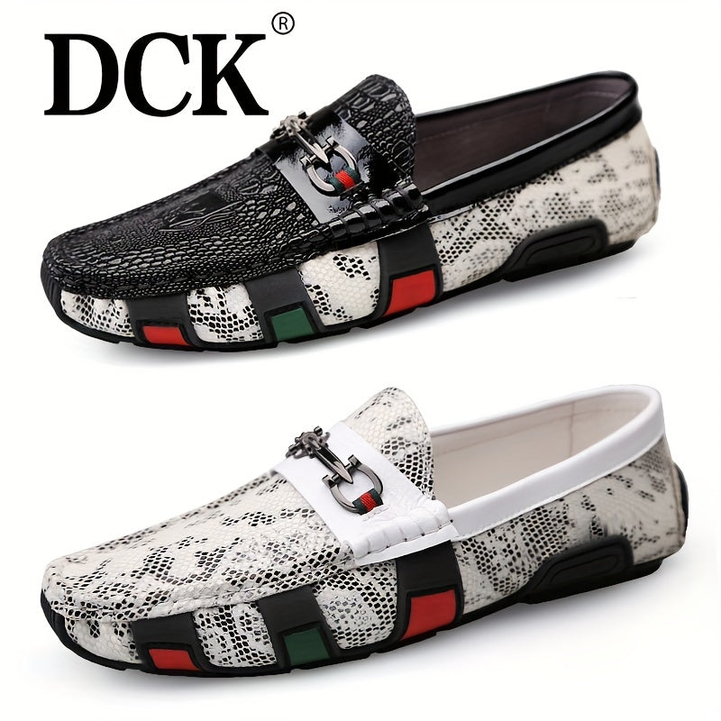 Men's Moccasin Textured Loafers Comfy Slip On Shoes Spring Summer