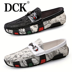 Men's Moccasin Textured Loafers Comfy Slip On Shoes Spring Summer