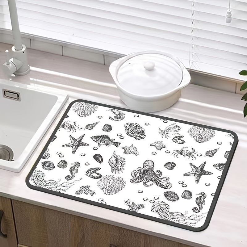 1Pc Drain Pad Absorbent Non Slip Sink Countertop Protector