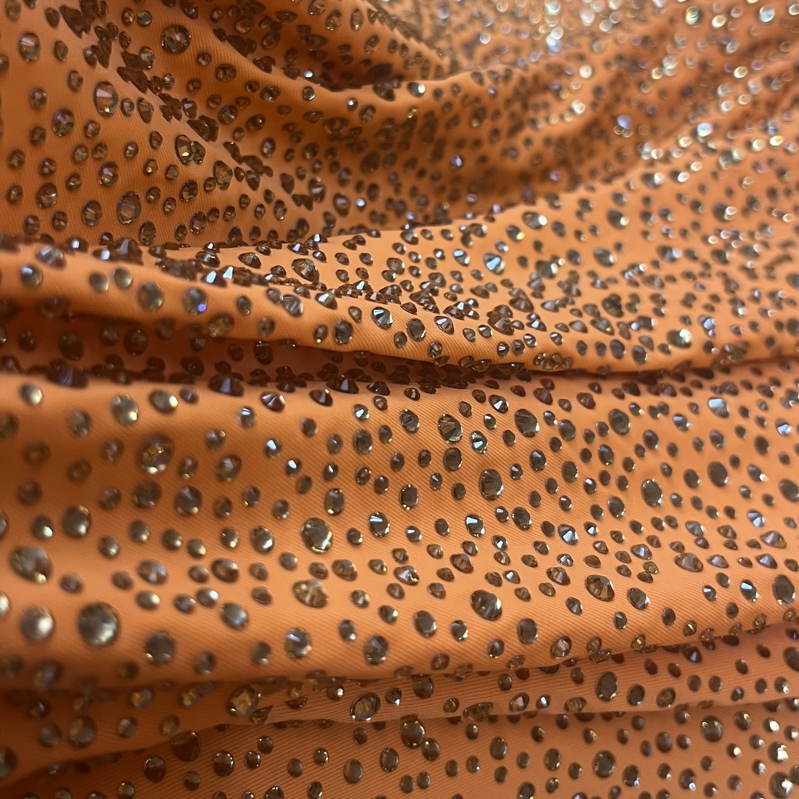 1pc Heavy Duty Rhinestone Fabric Mixed Sizes Full Diamond Embellishment