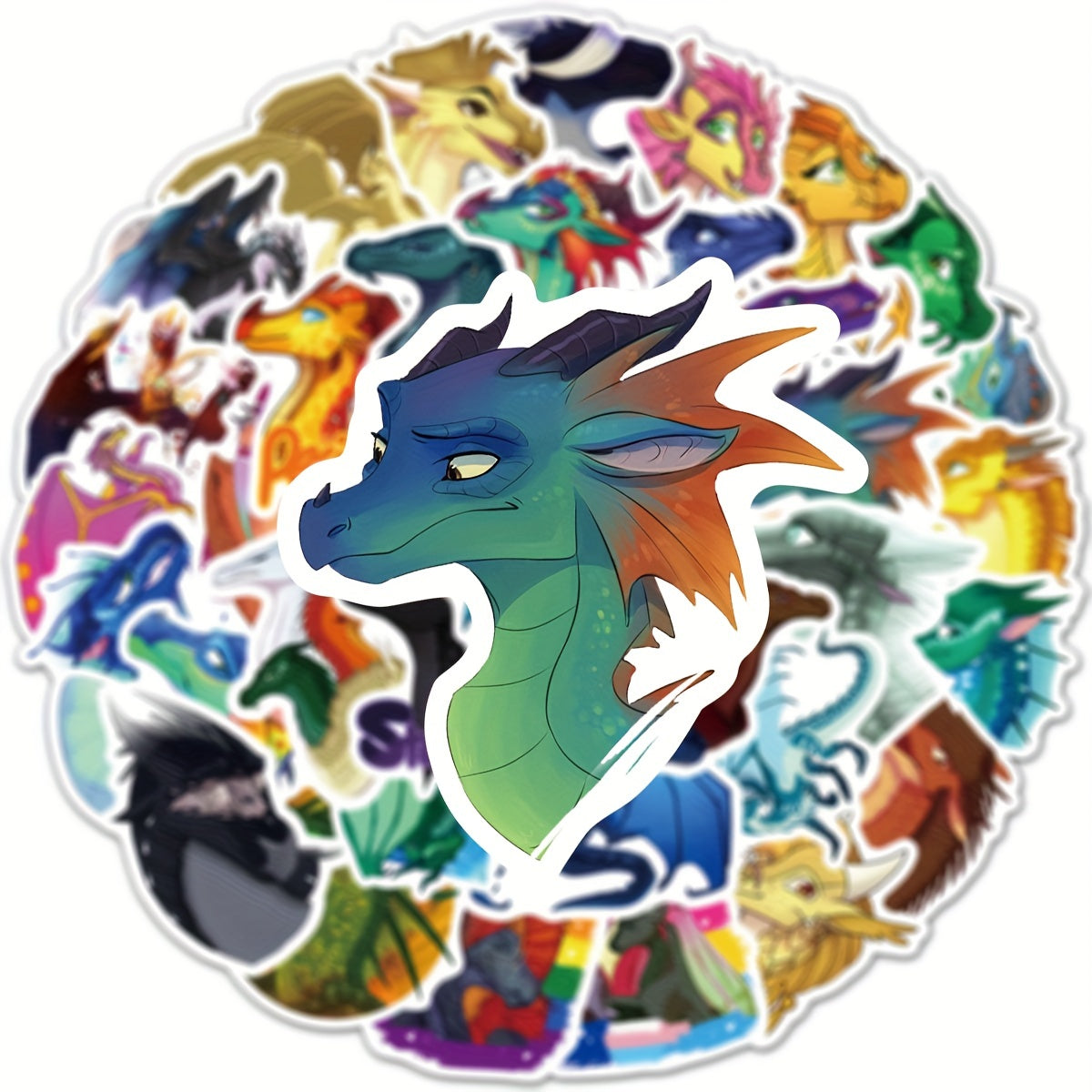 60pcs Fire Wing Dragon Anime Phone Case Stickers Waterproof DIY Decoration