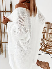 Casual Long Sleeve Open Front Cardigan for Women