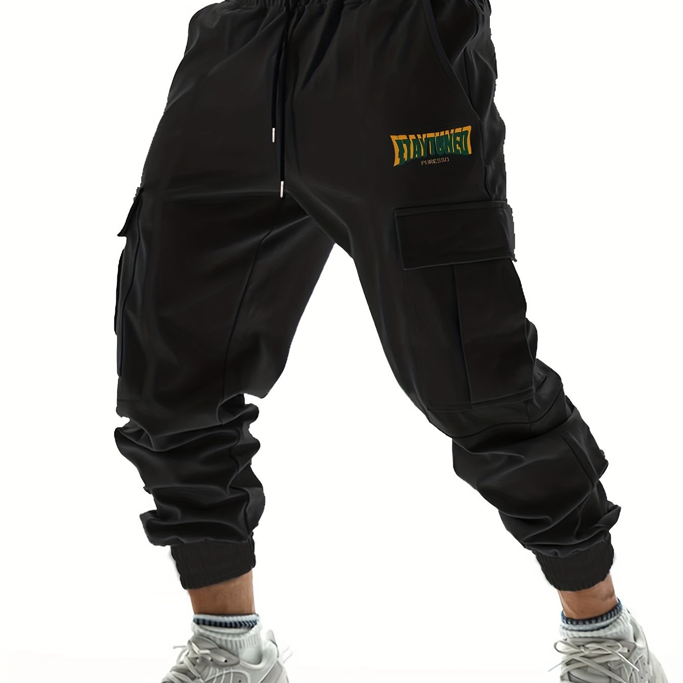 Casual Drawstring Cargo Pants Men's Joggers for Spring Summer