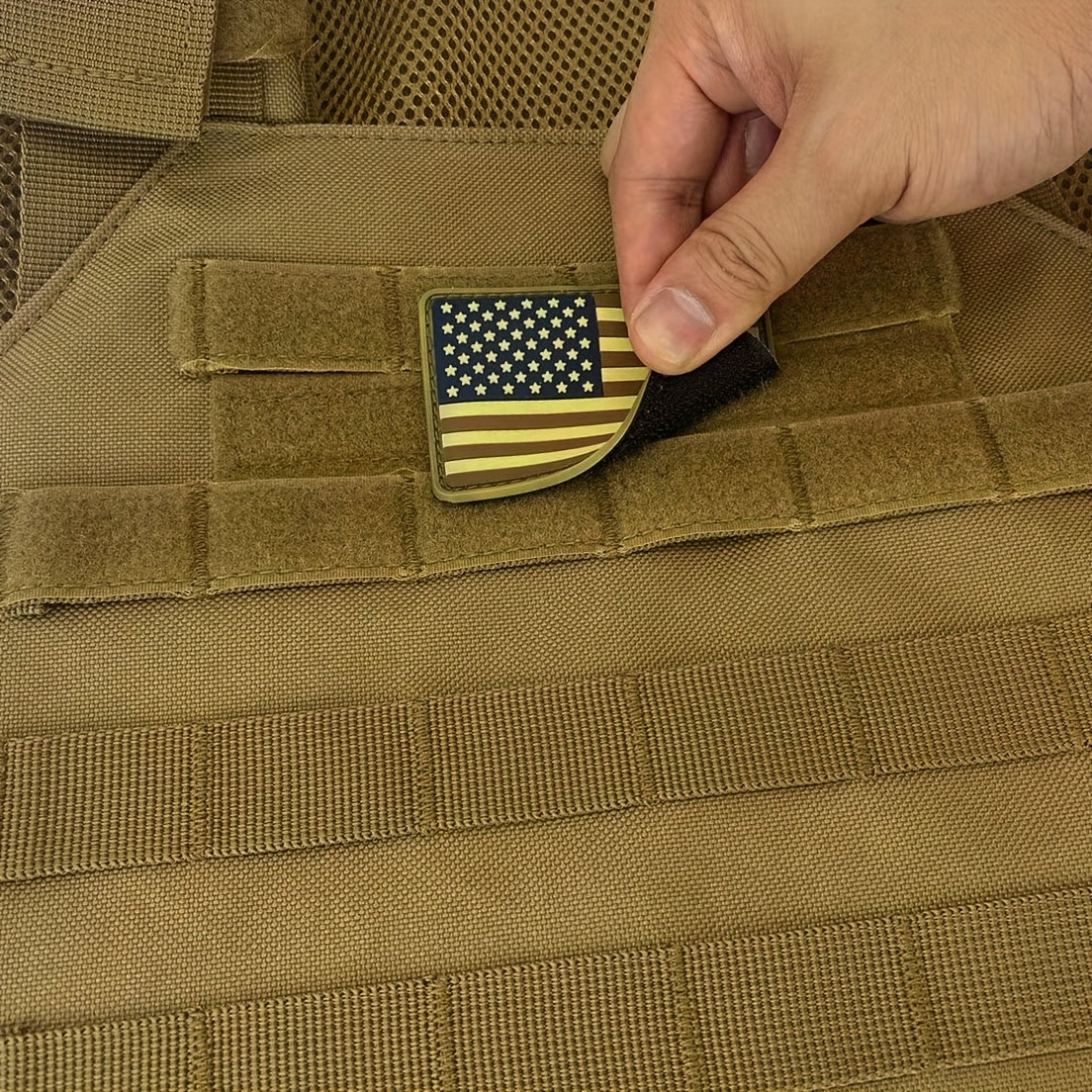 Adjustable Combat Vest with US Flag Patch