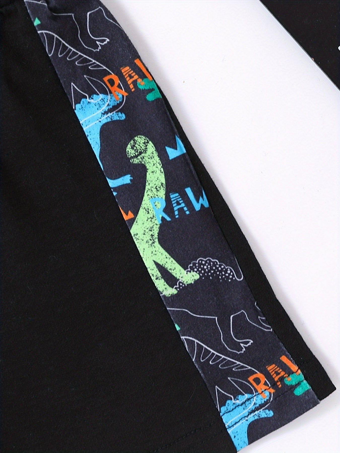 Toddler Boys Letter Dinosaur Print Tee Track Shorts Set
