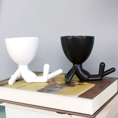 1pc Sitting Figure Vase Flowerpot Artificial Flowers Succulent Flowerpot