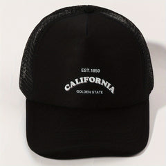 California Printed Trucker Hat Unisex Mesh Baseball Cap Adjustable