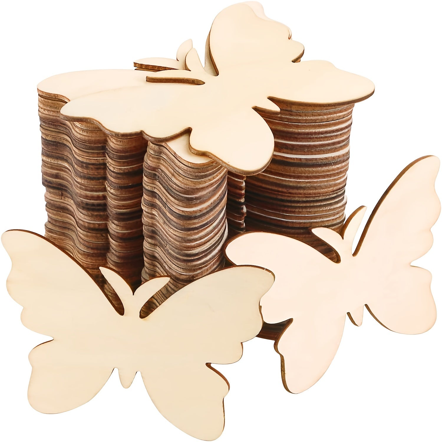 10pcs Wooden Butterfly Painted DIY Embryo Models Children's Cartoon Painting