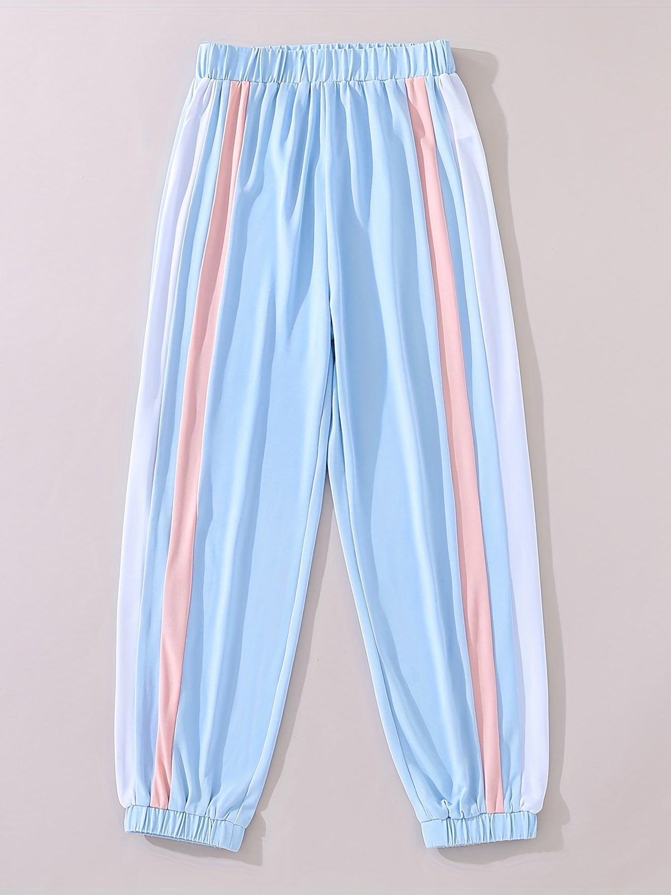 Kid Teen Girls Striped Sports Casual Active Trousers