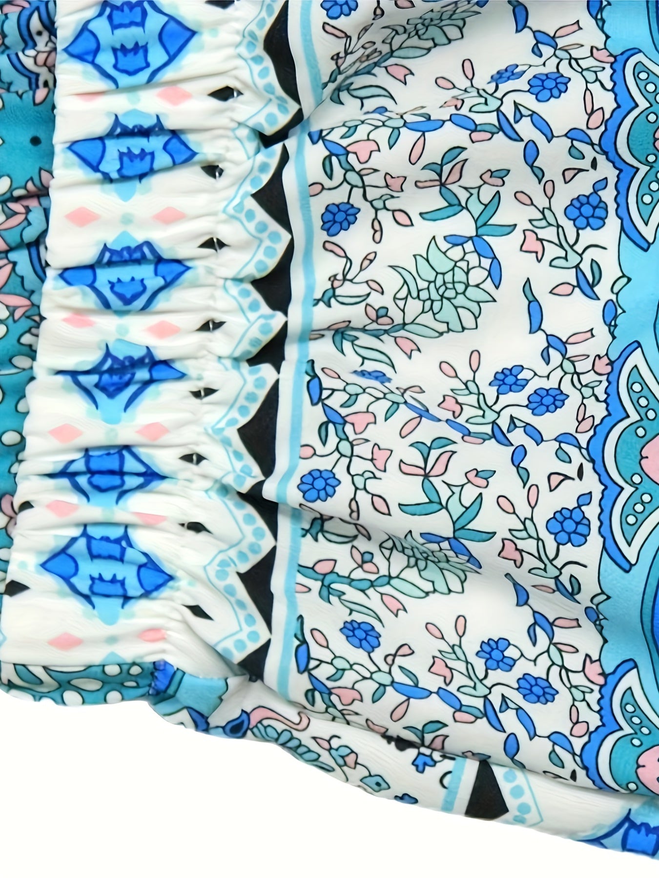 Floral Print Baggy Jogger Casual Pants Elastic Waist