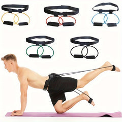 Multifunctional Fitness Resistance Band Yoga Stretching Rope With Grip Sleeve