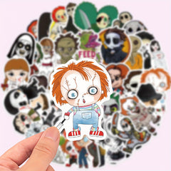 50 Vinyl Cartoon Horror Movie Characters Stickers for Laptops Water Bottles