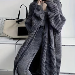 Open Front Loose Knit Cardigan Long Sleeve Sweater