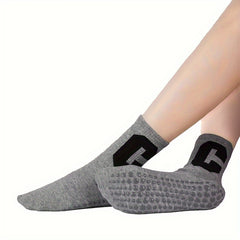 C Embroidered Yoga Socks Anti skid Breathable Sweat Absorption Sports Socks