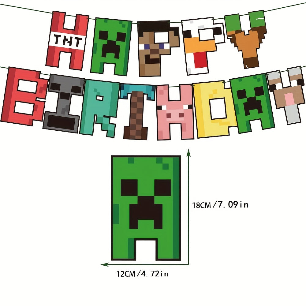 Pixel Game Theme Birthday Party Balloon Set Decoration Supplies