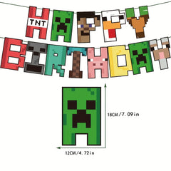Pixel Game Theme Birthday Party Balloon Set Decoration Supplies