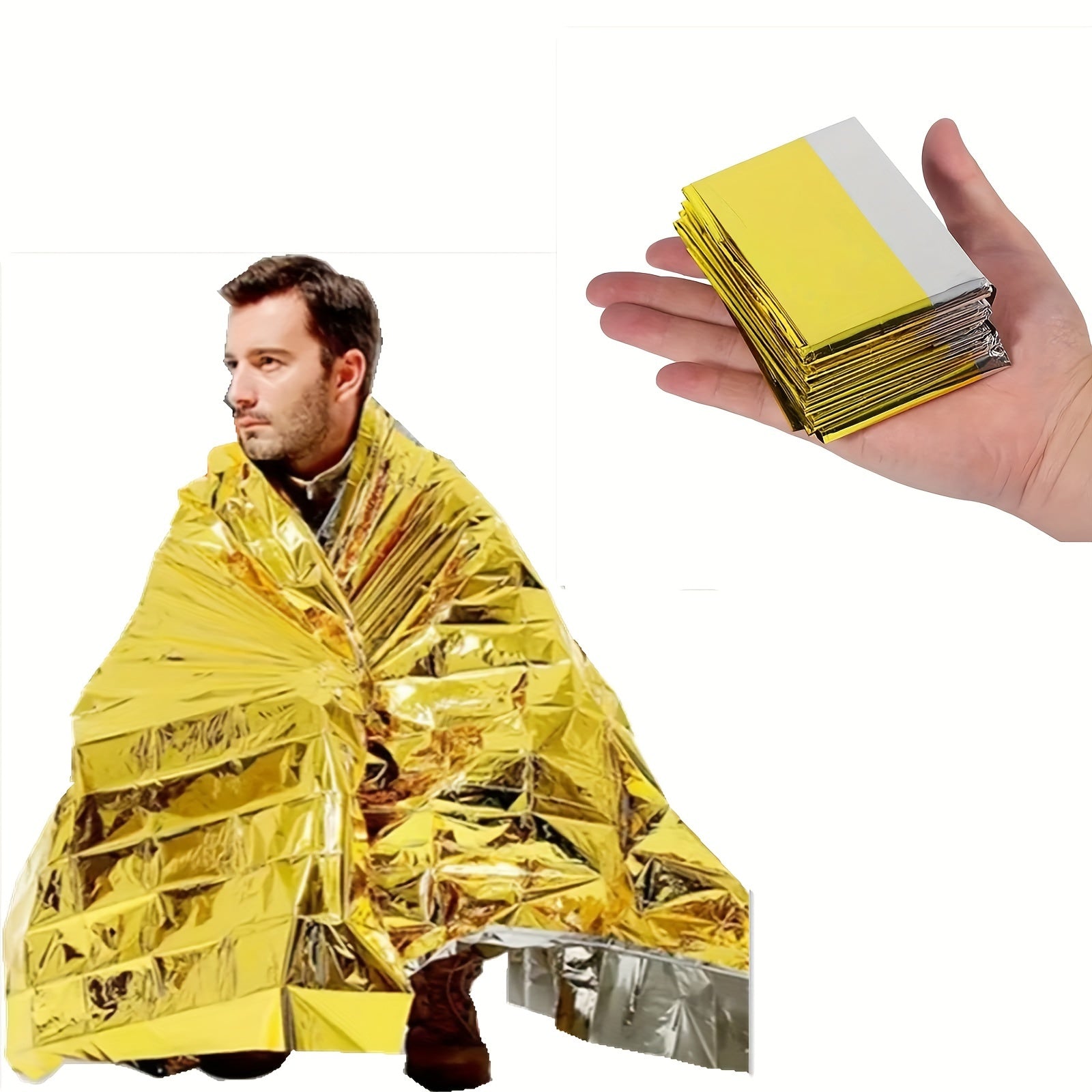 5PCS Emergency Mylar Thermal Waterproof Blankets - 83 Inches