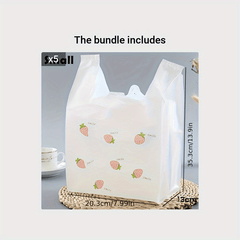20pcs Strawberry Print Shirt Bags with Handles