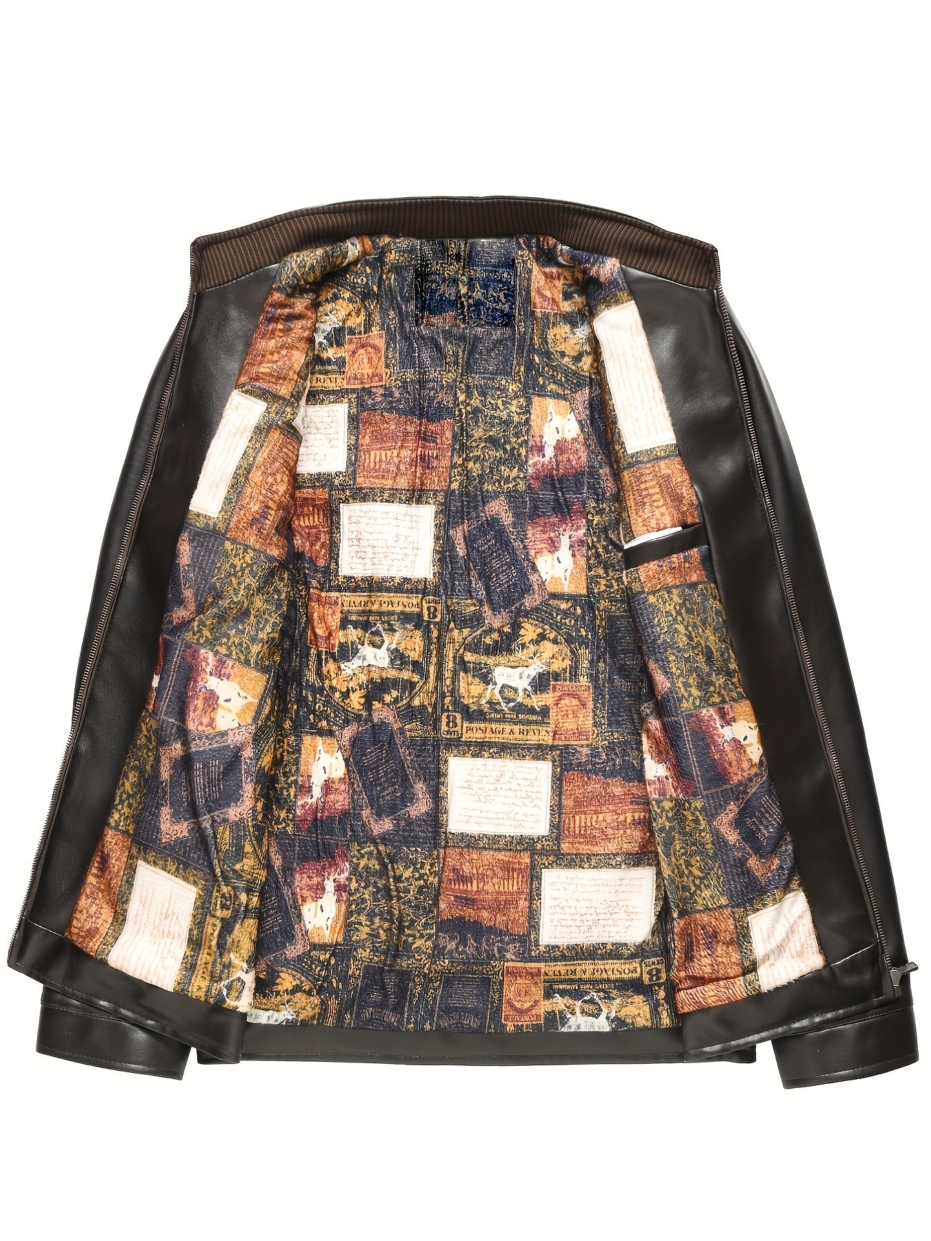 Men's PU Zip Up Faux Leather Jacket