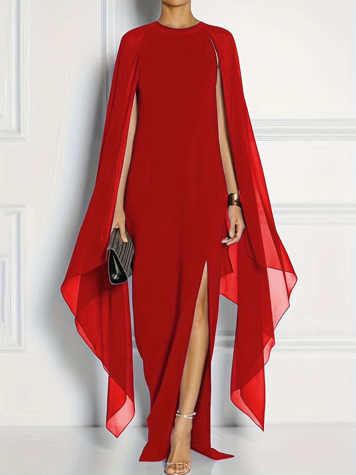 Bridesmaid Dress High Split Maxi Formal Dress