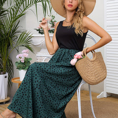 Leopard Print Crew Neck Tank Dress Sleeveless Boho Dress
