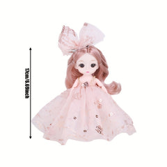 6.69in Yellow Duck Princess Doll Realistic Doll for Girls Dress Up Ornament