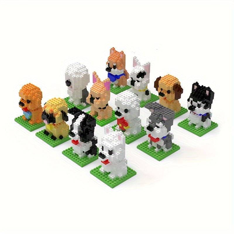 Dog Building Blocks Model DIY Assembled Block Toys
