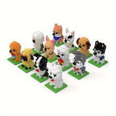 Dog Building Blocks Model DIY Assembled Block Toys