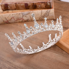 Vintage Baroque Tiara Bead Crown Headband Hair Jewelry