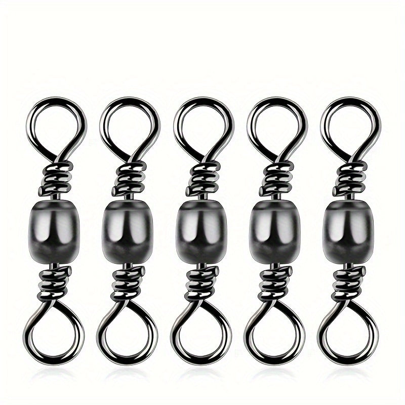 50pcs Barrel Swivel High Speed 8 Ring Fishing Connector Accessories
