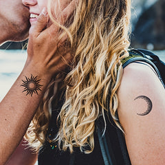 Sun & Moon Together Waterproof Tattoo Sticker