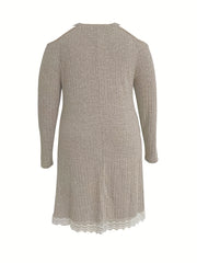 Colorblock Lace Sweater Dress