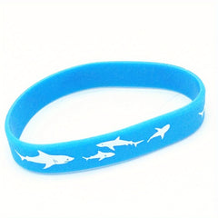 Shark Pattern Silicone Bracelet for Sports and Outdoors