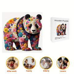 Challenging Giant Panda Floral Accent 1000-Piece Jigsaw Puzzle