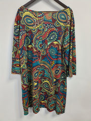 Boho Dress Women's Plus Paisley Print Half Sleeve