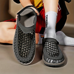 Men's Hollow Out Slip On Sandals Hook And Loop Fastener