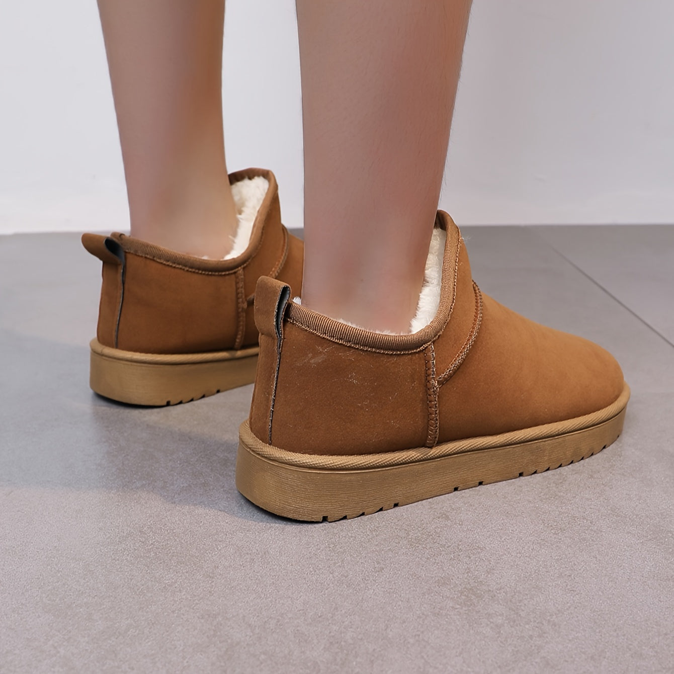 Women's Plush Thermal Snow Boots Anti-slip Wear-resistant Flat O