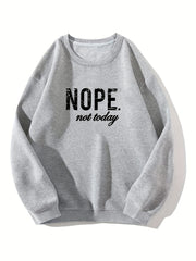 Letter Print Pullover Sports Sweatshirt for Women