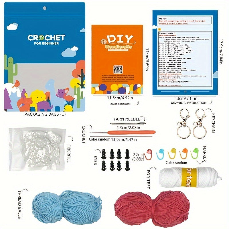 DIY Crochet Octopus Yarn Kit with English Manual