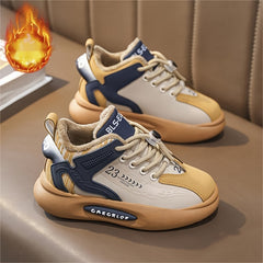 Boys Chunky Shoes Warm Lining Comfy Non Slip Casual Sneakers
