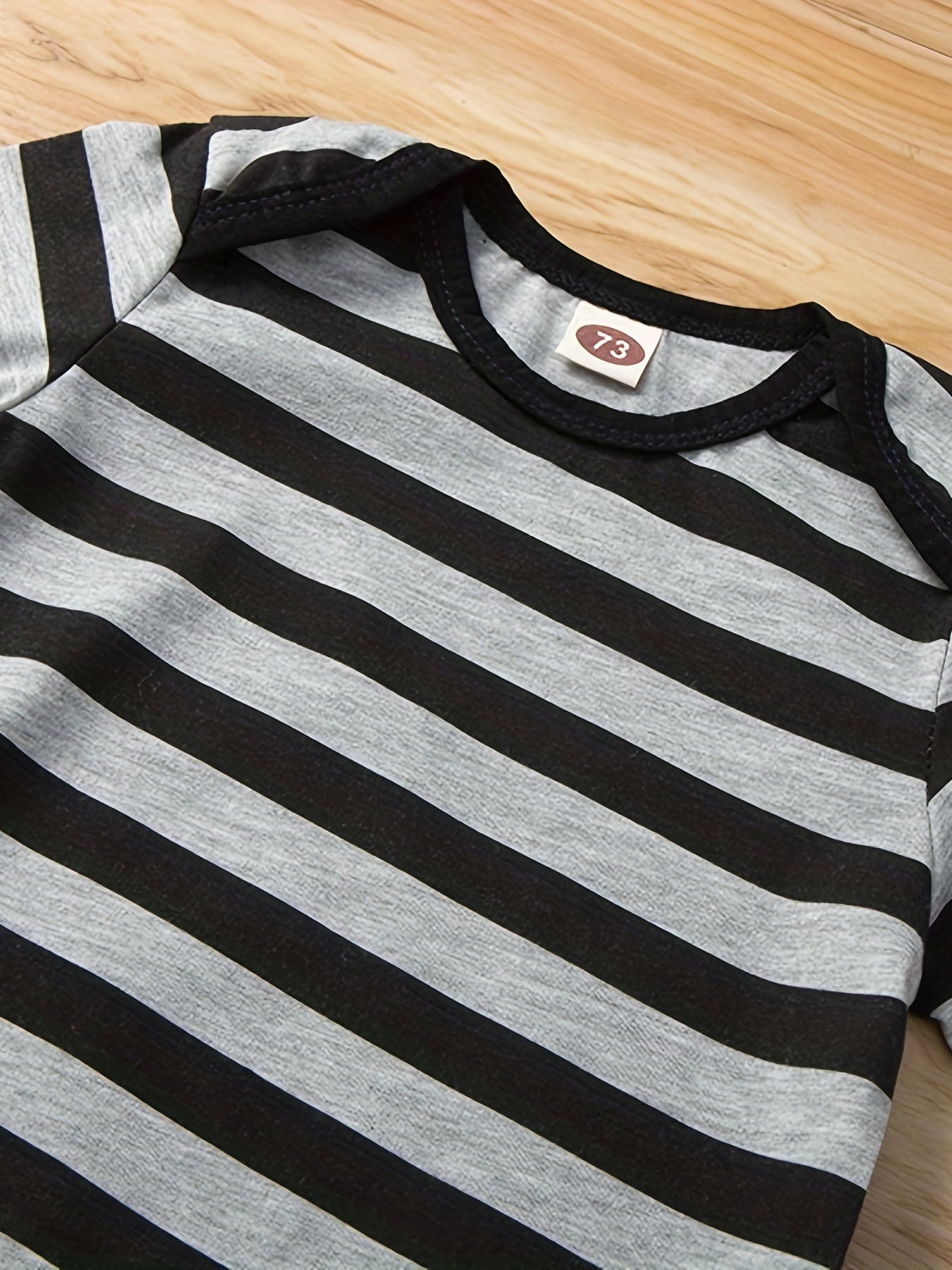 Baby Boy's Striped Short Sleeve Triangle Romper