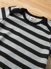 Baby Boy's Striped Short Sleeve Triangle Romper