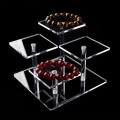 Acrylic Clear Display Rack Tier Square Round Storage Holder Desktop