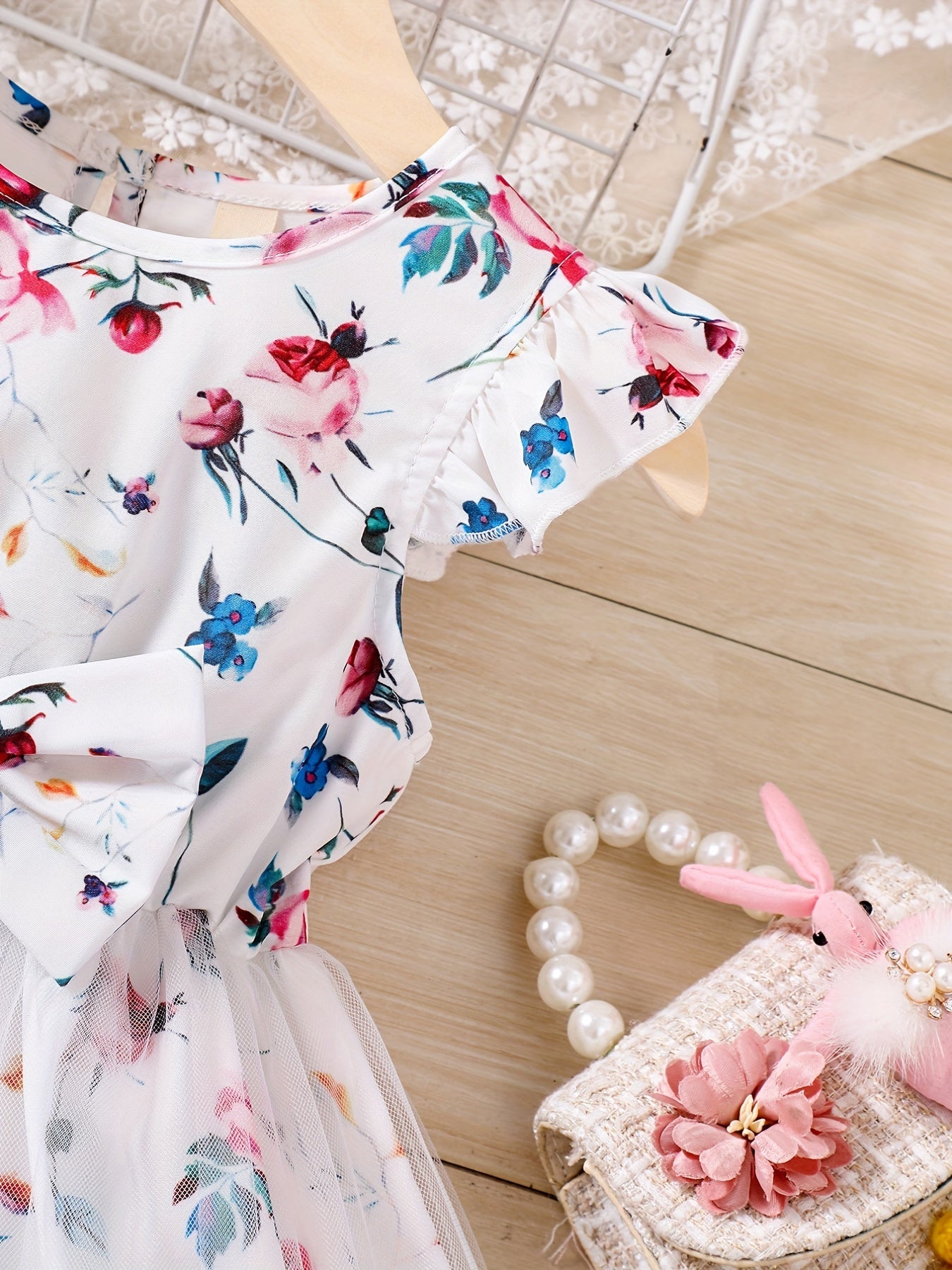 Toddler Girls Flowers Graphic Princess Dress For Party Beach Vacation