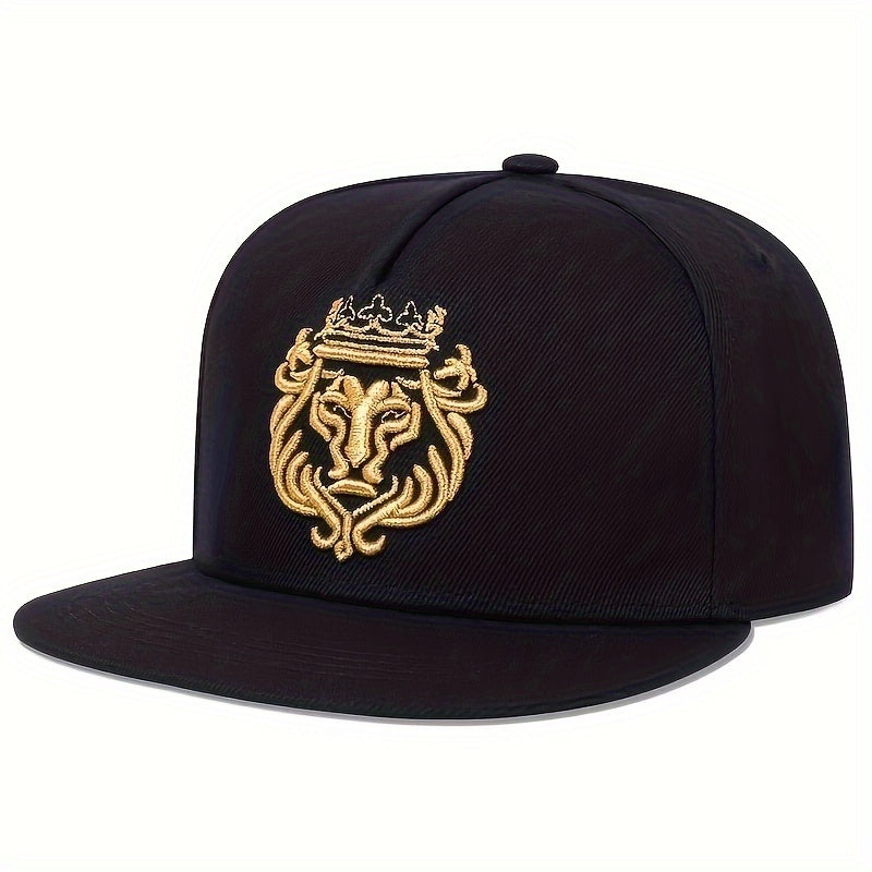 Men's Outdoor Baseball Cap Adjustable Lion Crown Embroidery Sun Hat