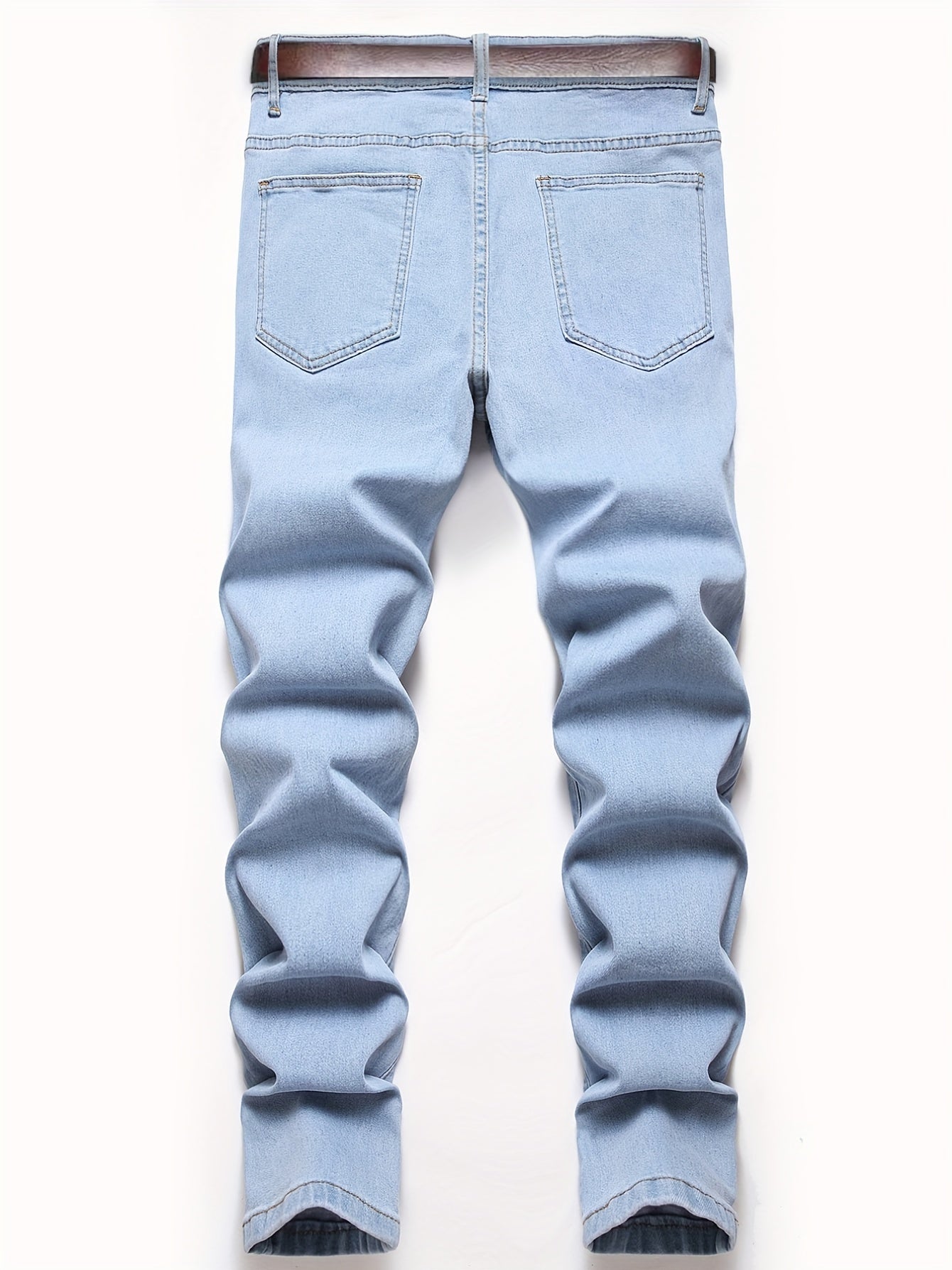 Men's Slim Fit Ripped Jeans Distressed Denim Pants
