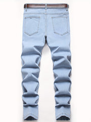 Men's Slim Fit Ripped Jeans Distressed Denim Pants