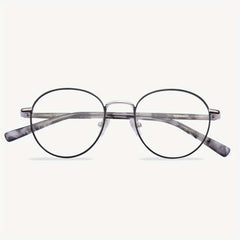 Men's Light Block Round Frame Glasses