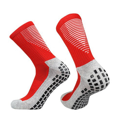 Non slip Silicone Soccer Socks Breathable Line Pattern