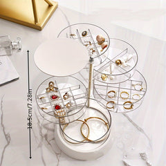 Rotatable 5-Layer Jewelry Organizer Box with Lid